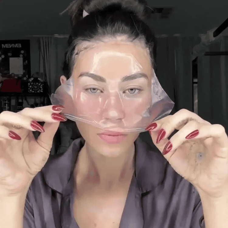 Overnight, undisturbed — two-piece mask in position